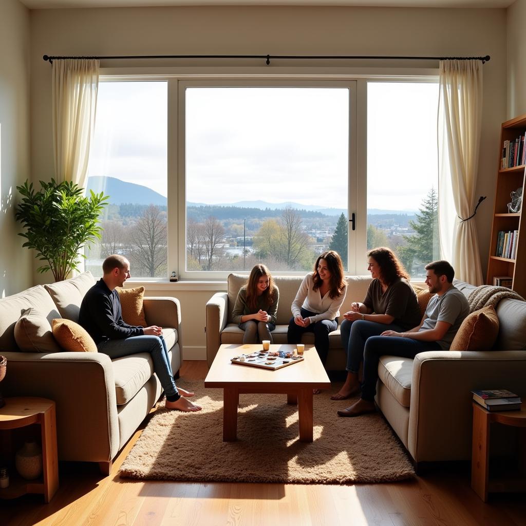 Cozy living room in a Vancouver Burnaby homestay