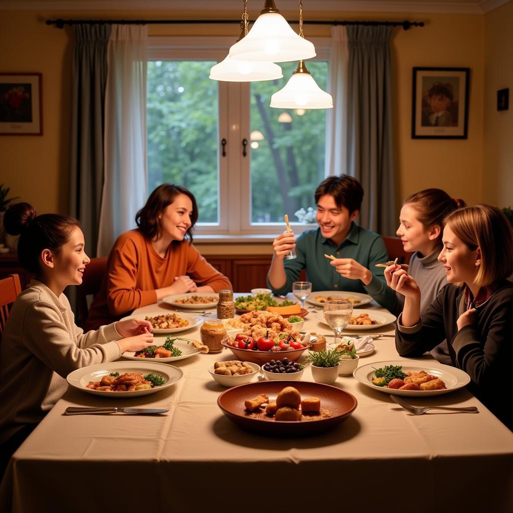 Family dinner in a Vancouver Burnaby homestay