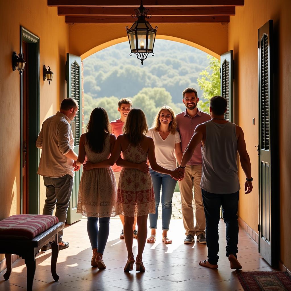 Spanish Host Family Welcoming Guests