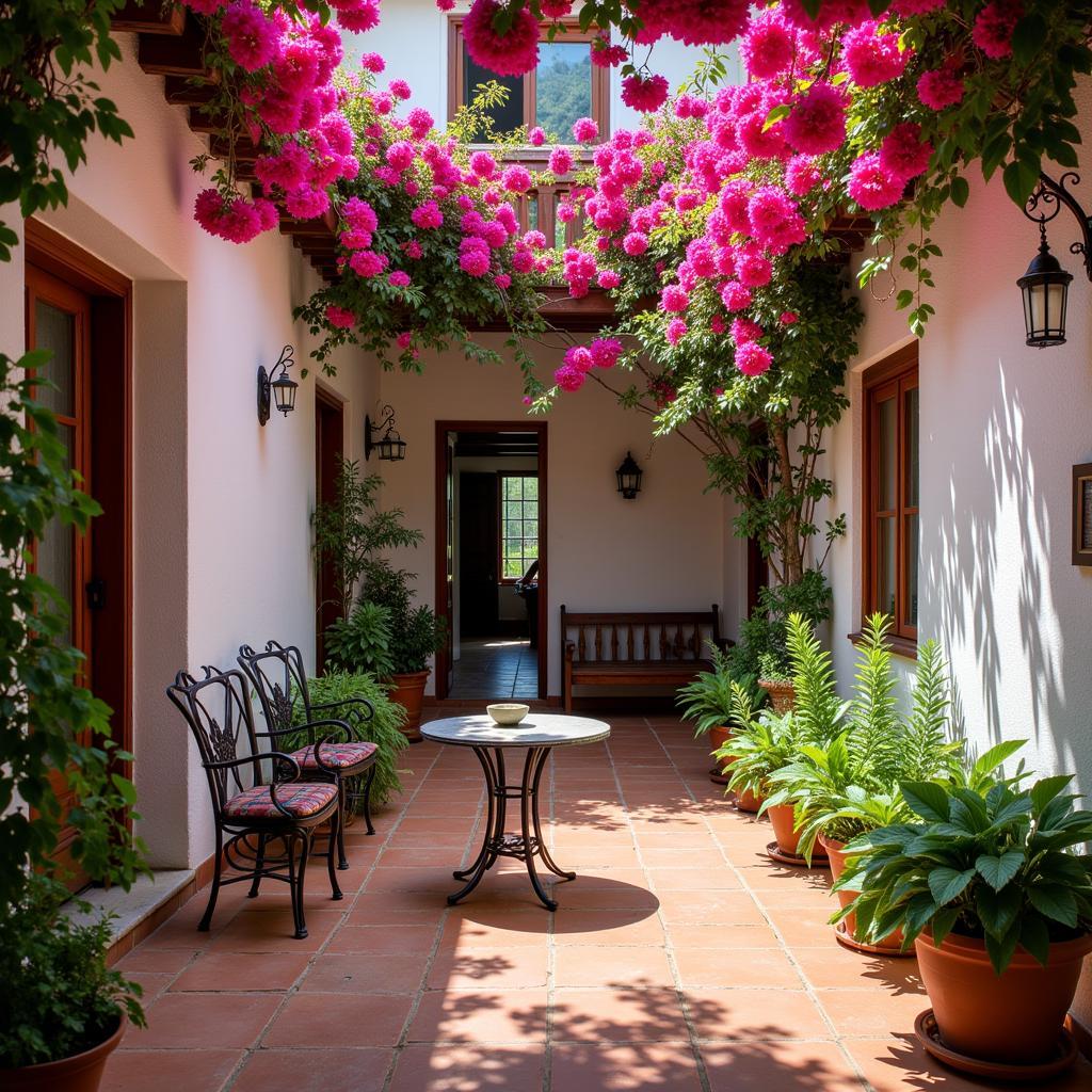 Cozy Spanish Courtyard at Hotel Hiraeth Homestay