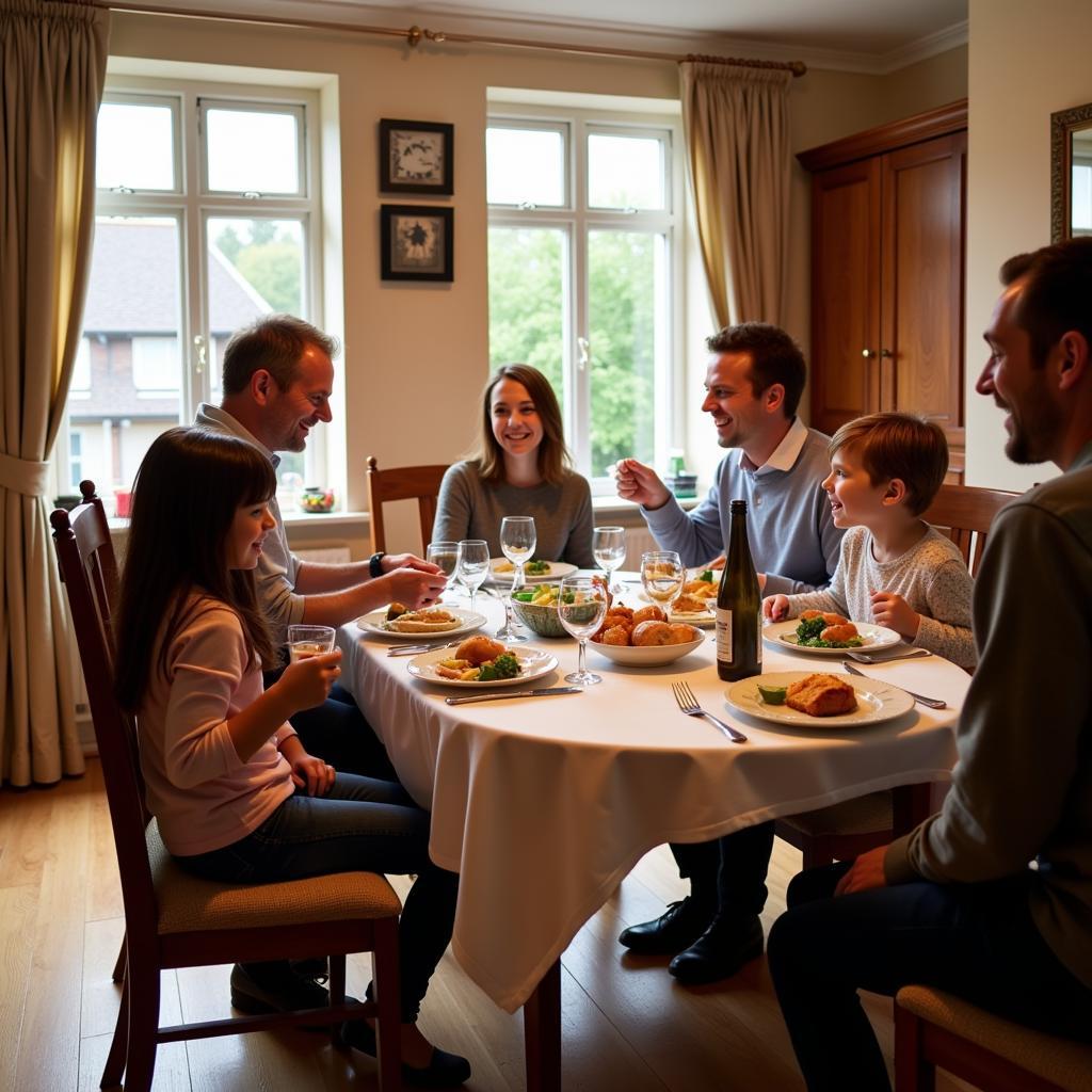 Family dinner in an Irish Homestay