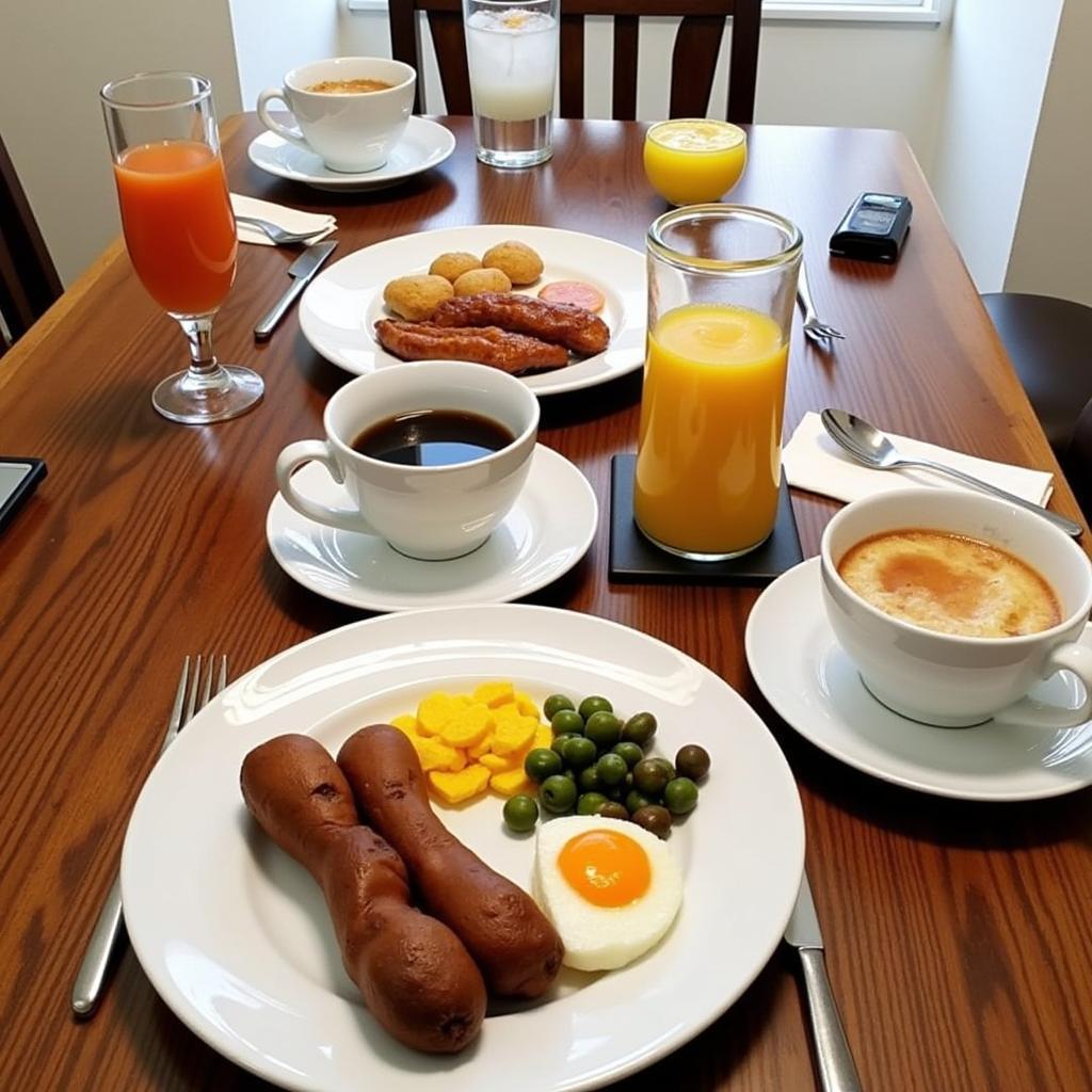 Delicious breakfast prepared by a homestay host during the Isle of Man TT