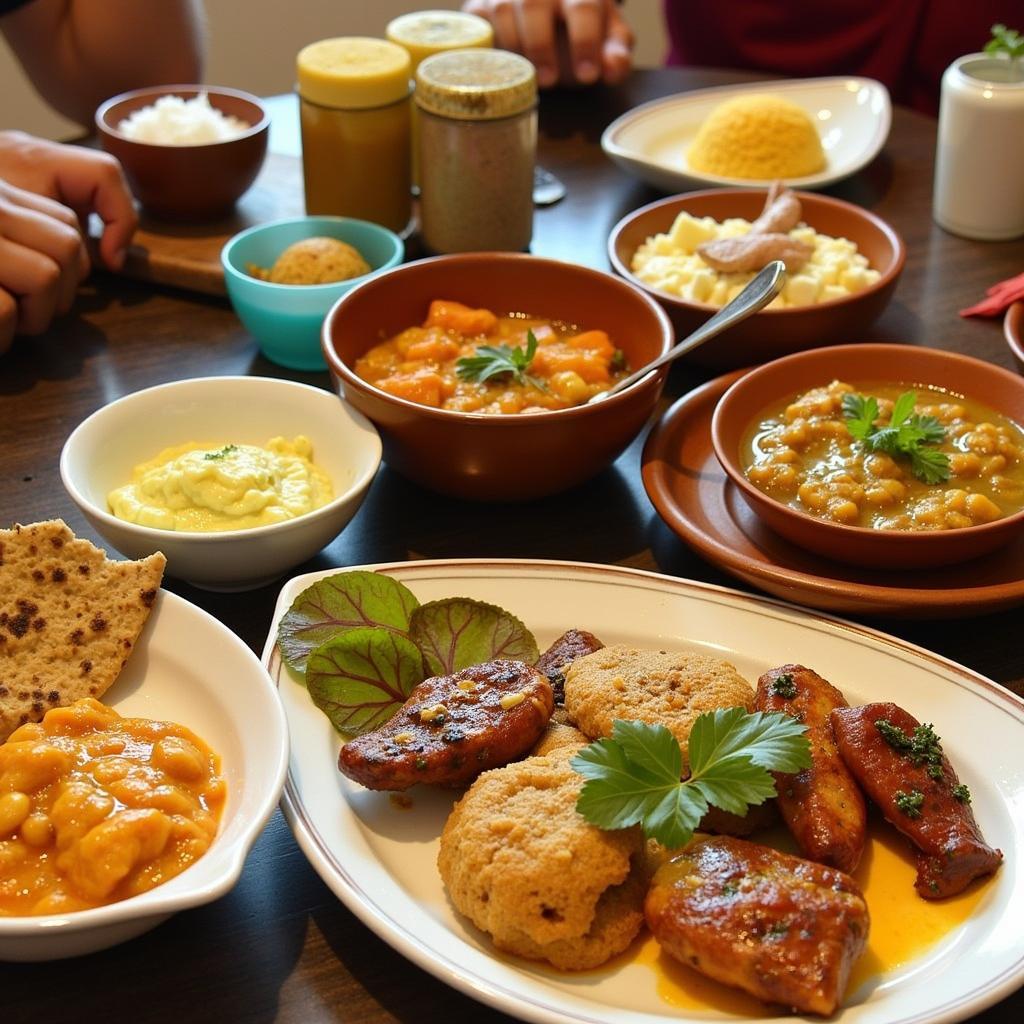 Enjoying traditional Karnataka cuisine at a homestay near Jog Falls