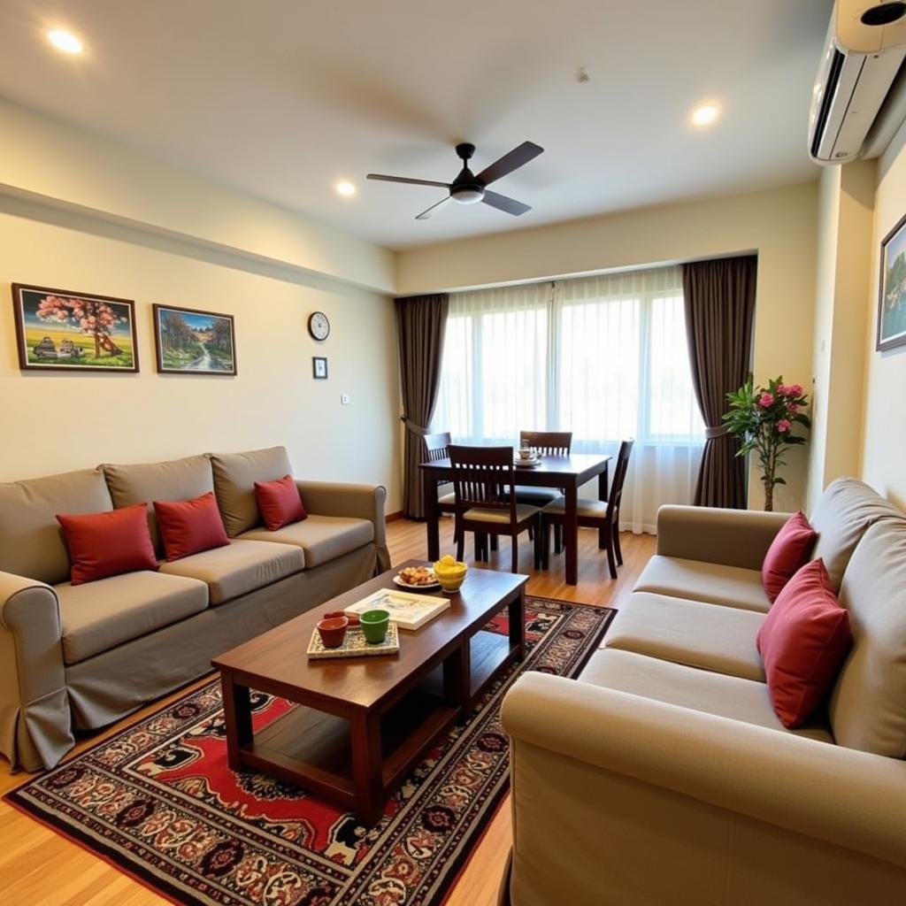 Spacious and comfortable living room in a Jogja homestay