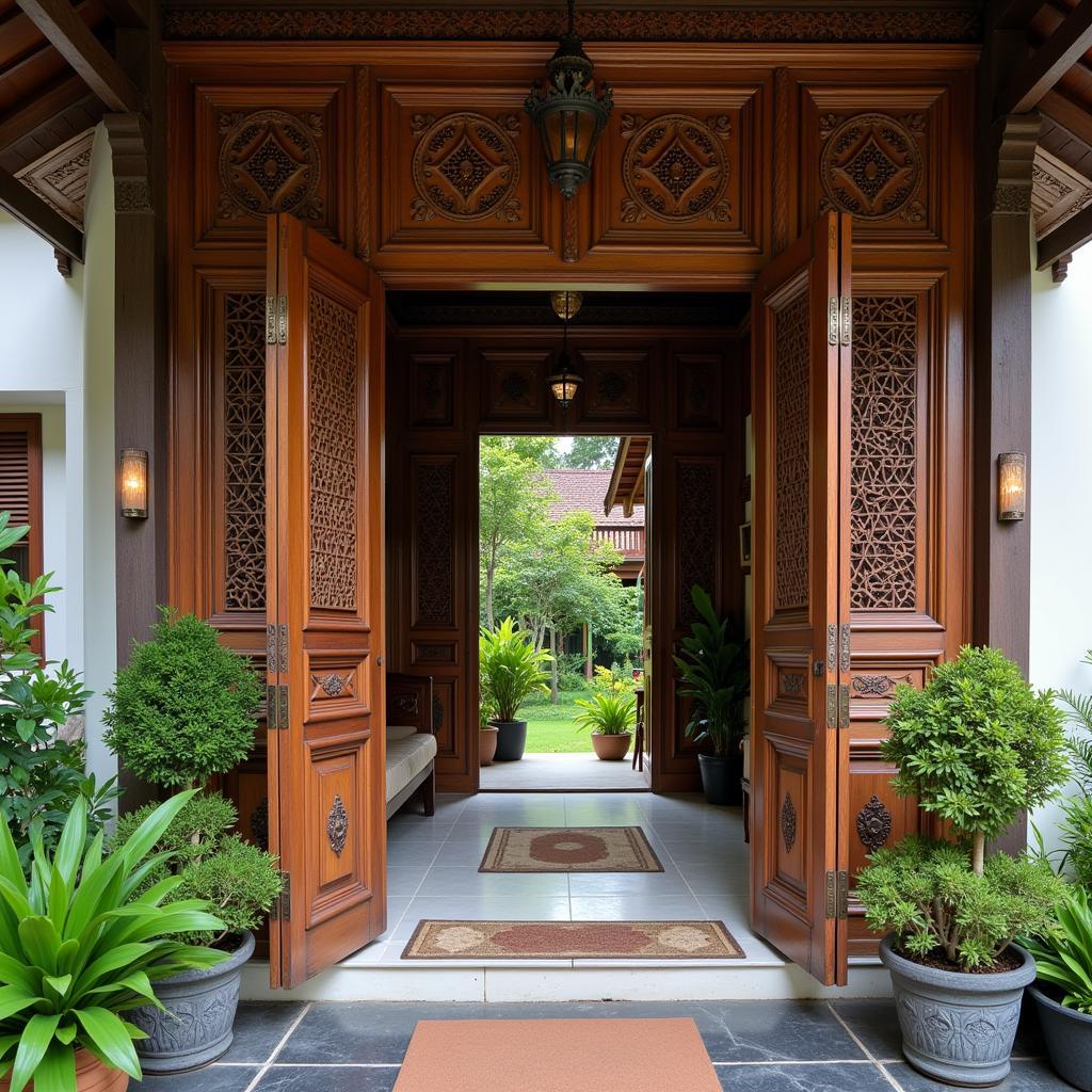 Traditional Javanese architecture in a Jogja homestay