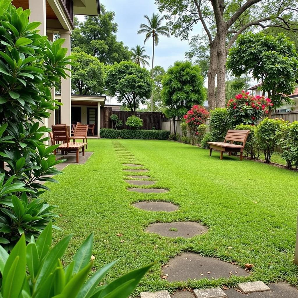 Tranquil and Lush Garden at a Johor Bahru Homestay