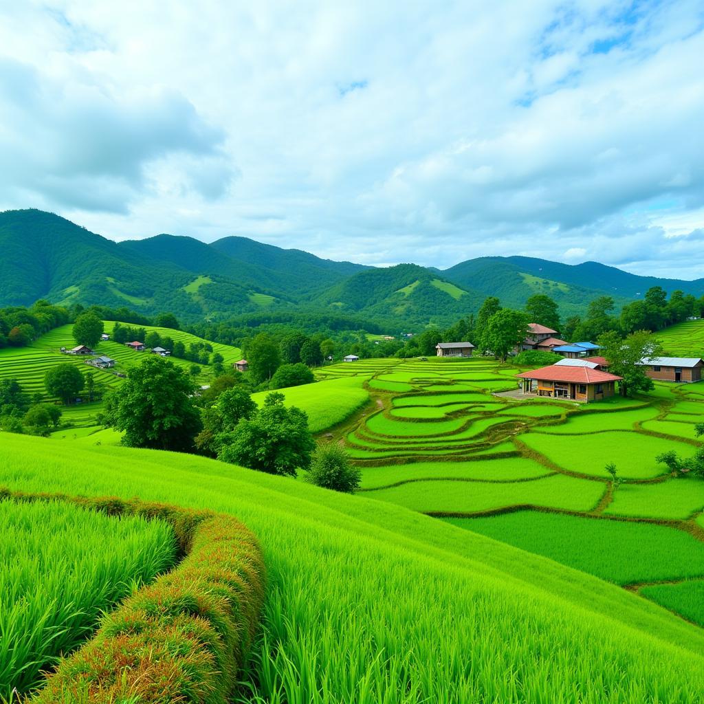 Tranquil Landscape of Kampung Gajah, Perak