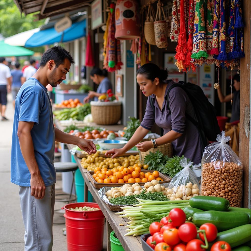 Vibrant Market Scene in Kampung Melayu Majidee