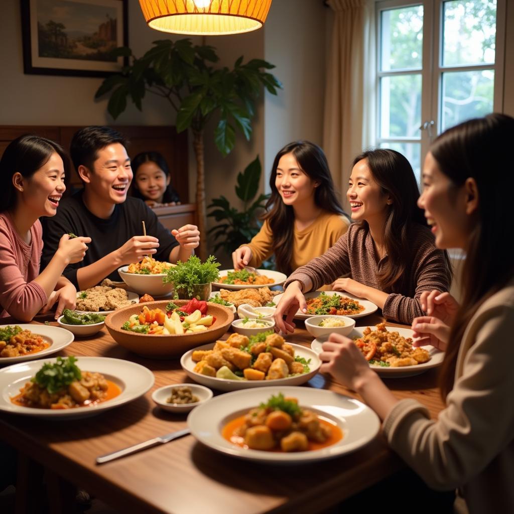 Sharing a Meal with a Local Family in a Kedah Homestay