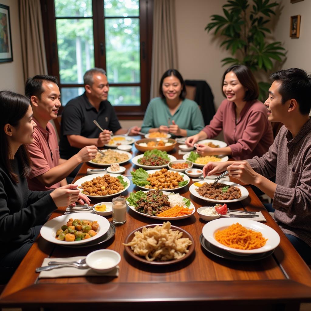 Enjoying a Traditional Meal in a Kemaman Homestay