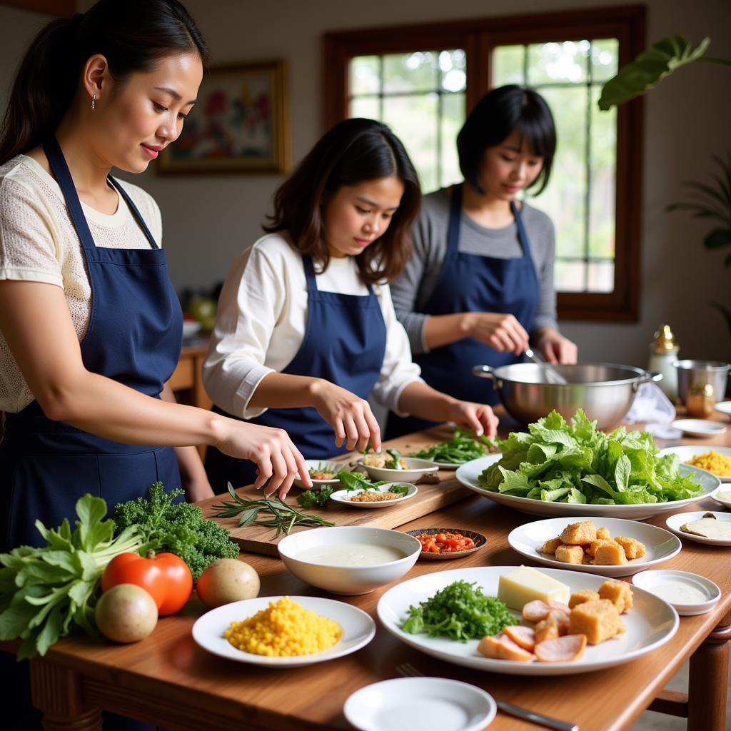 Learning to cook Thai food in a Khao Lak homestay