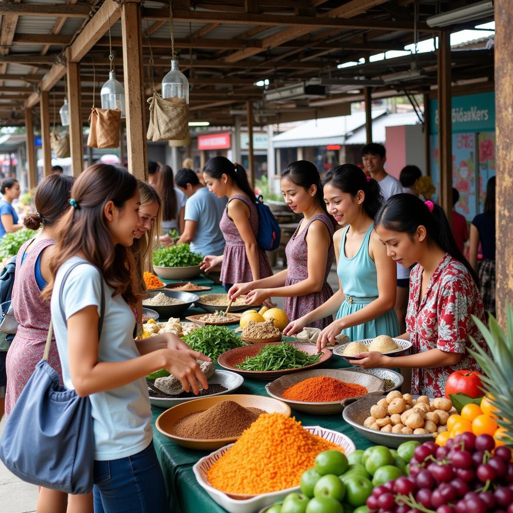 Exploring a local market near a Khao Lak homestay