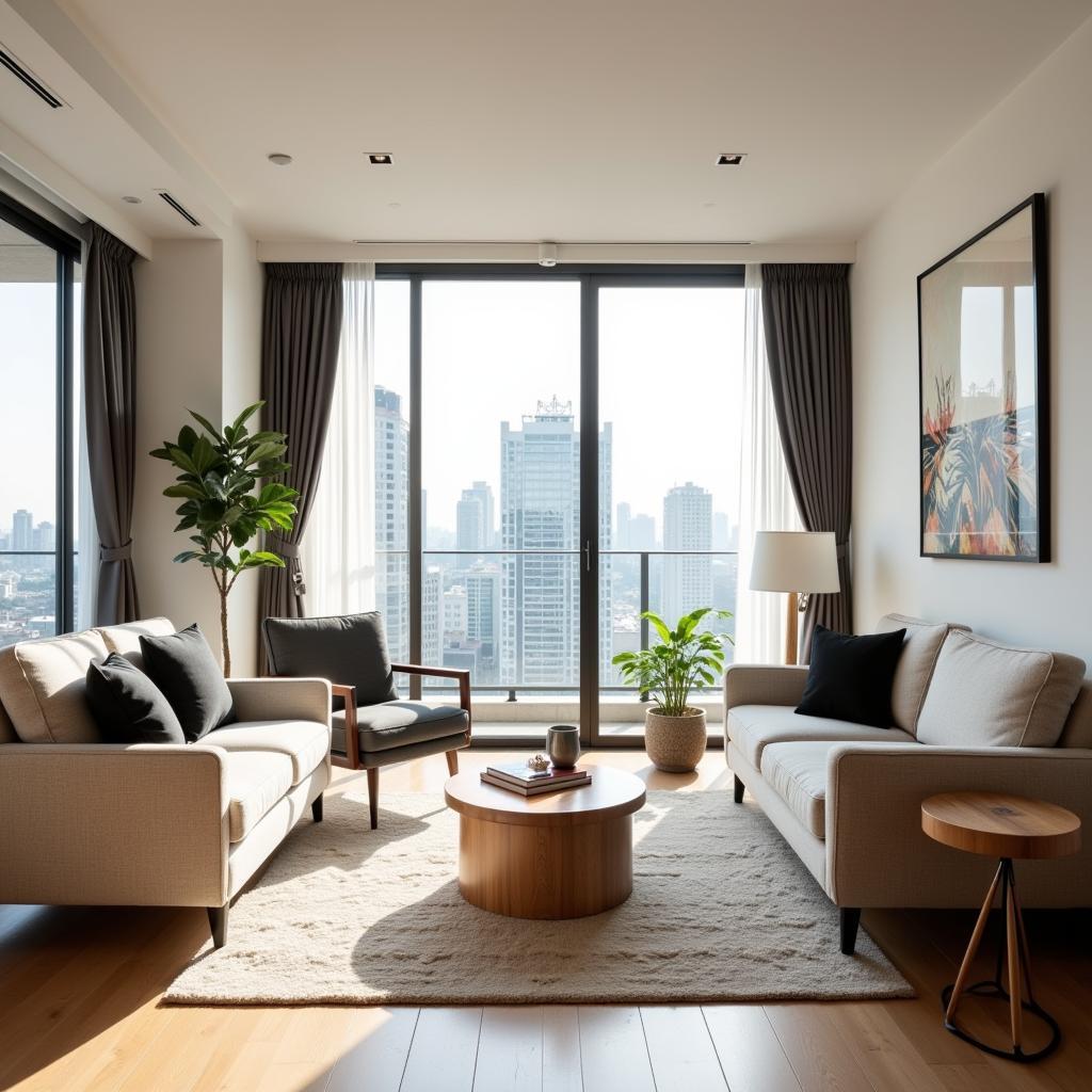 Cozy Living Room in a KK Homestay Apartment