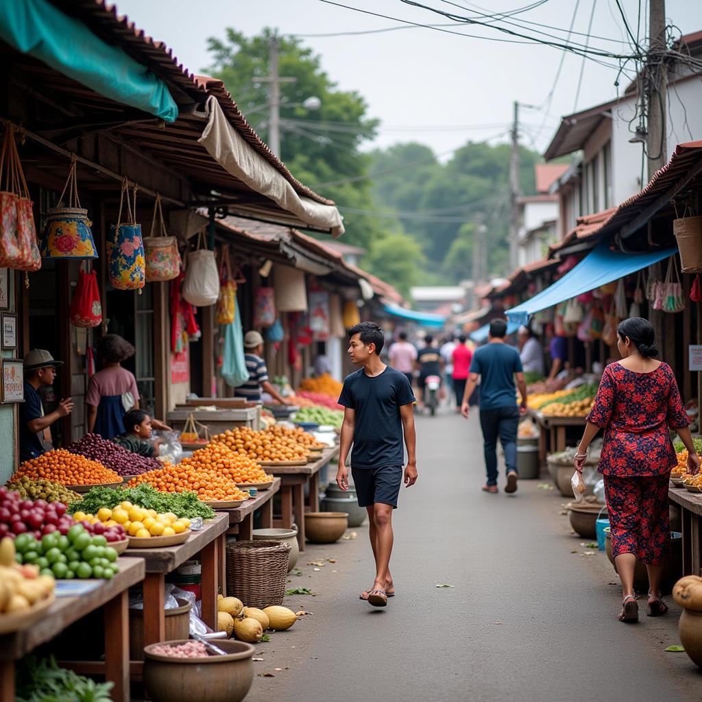 Bustling local market near KKTM Kuantan