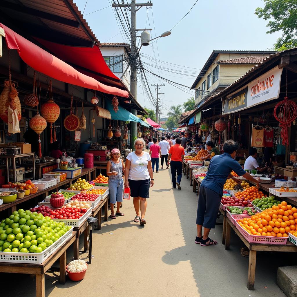 Visiting the local market near a Kluang homestay