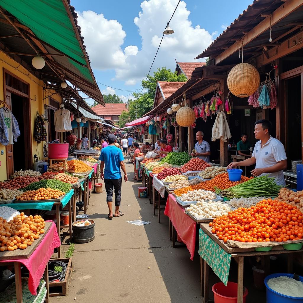 Local market near Kuala Sungai Baru homestay