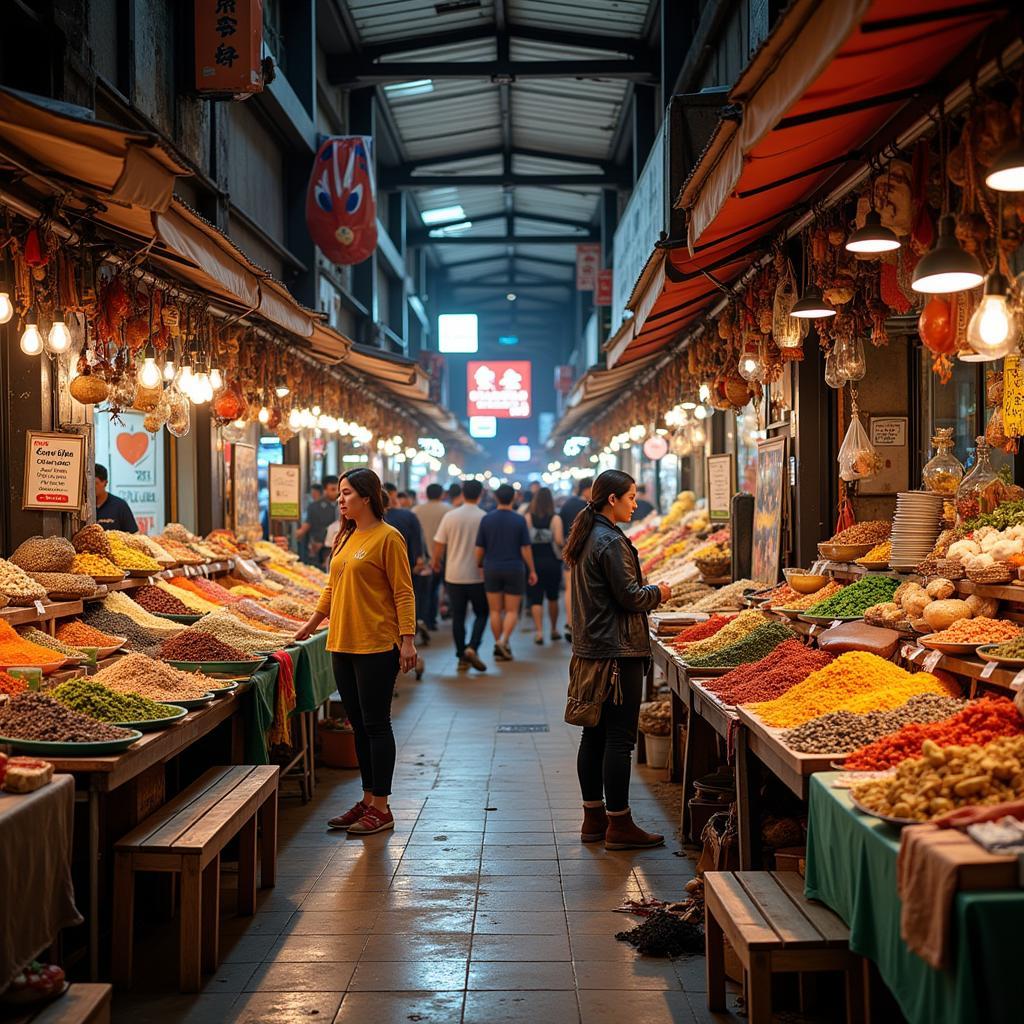 Bustling Central Market in Kuala Terengganu