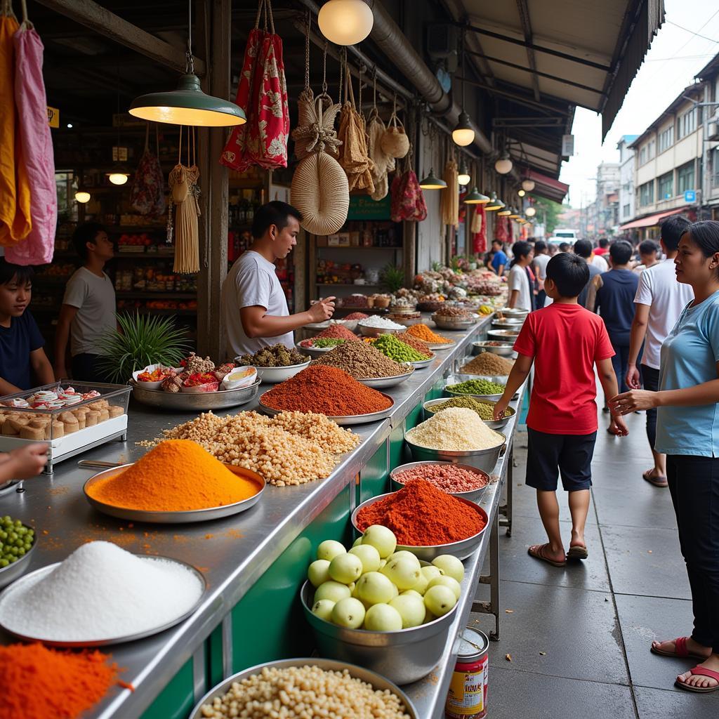 Exploring the vibrant local market near a Kuala Terengganu homestay