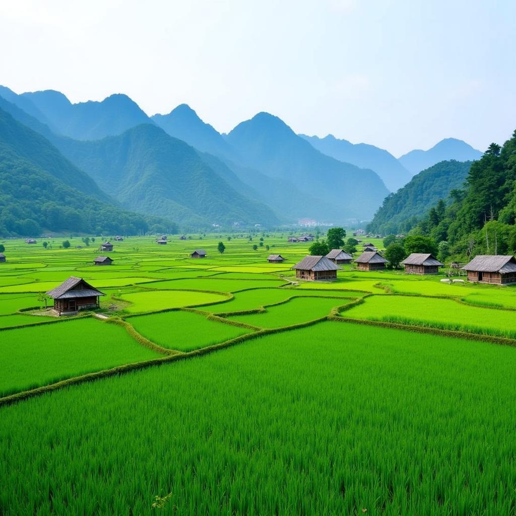 Spectacular rice paddies in Mai Chau Valley