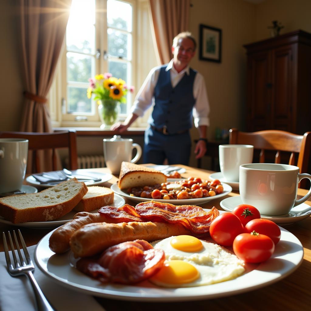 Enjoying a traditional English breakfast at a Maidstone homestay