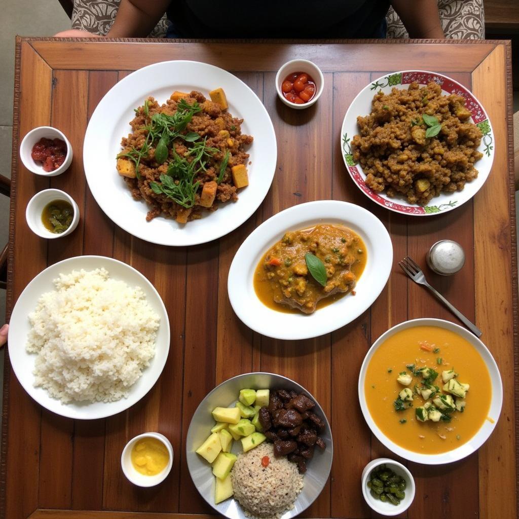 Traditional Meghalaya Meal at a Homestay