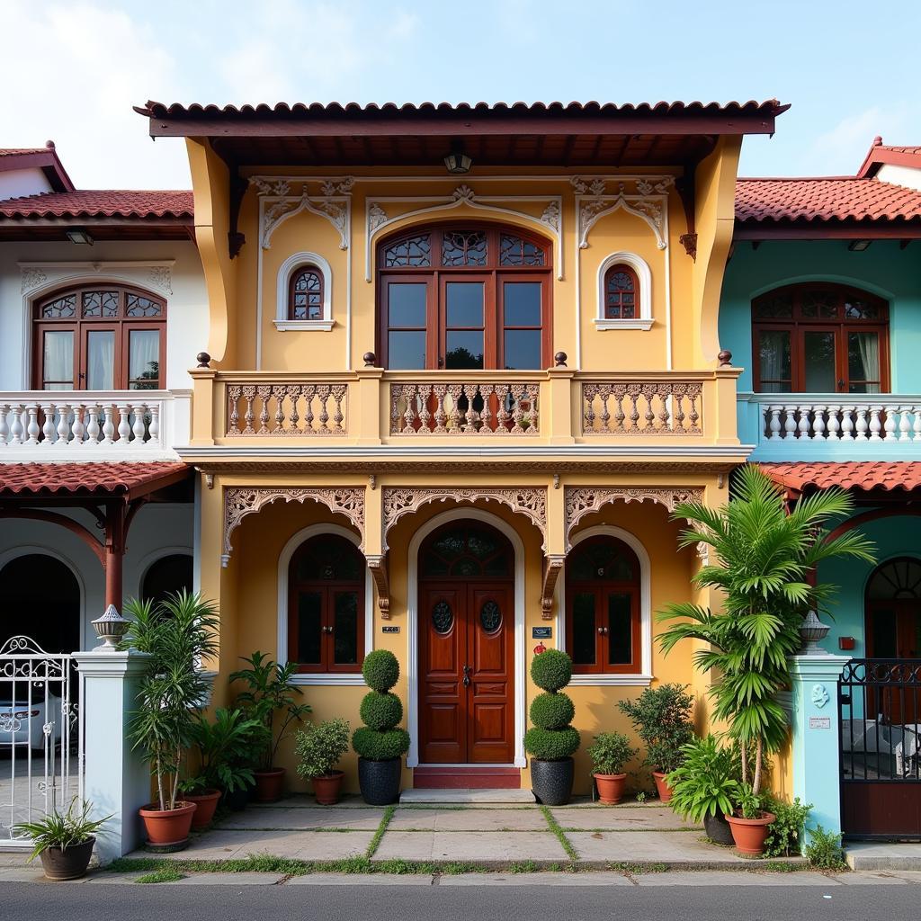 Charming exterior of a traditional Melaka homestay near Bandar Hilir