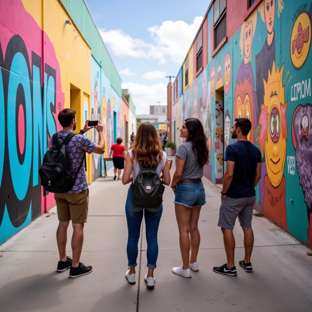 Guests exploring the vibrant Wynwood Walls during their Miami homestay