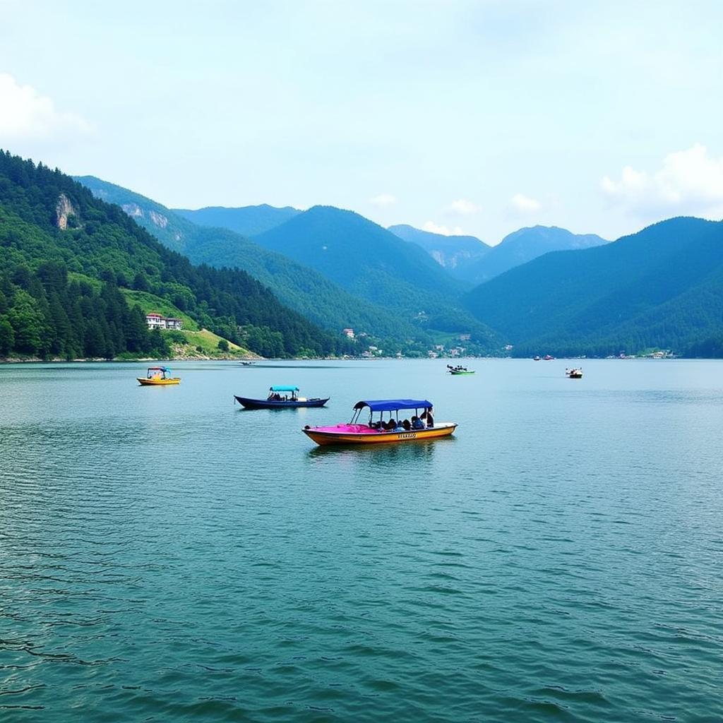 Enjoying a peaceful boat ride on Mirik Lake.