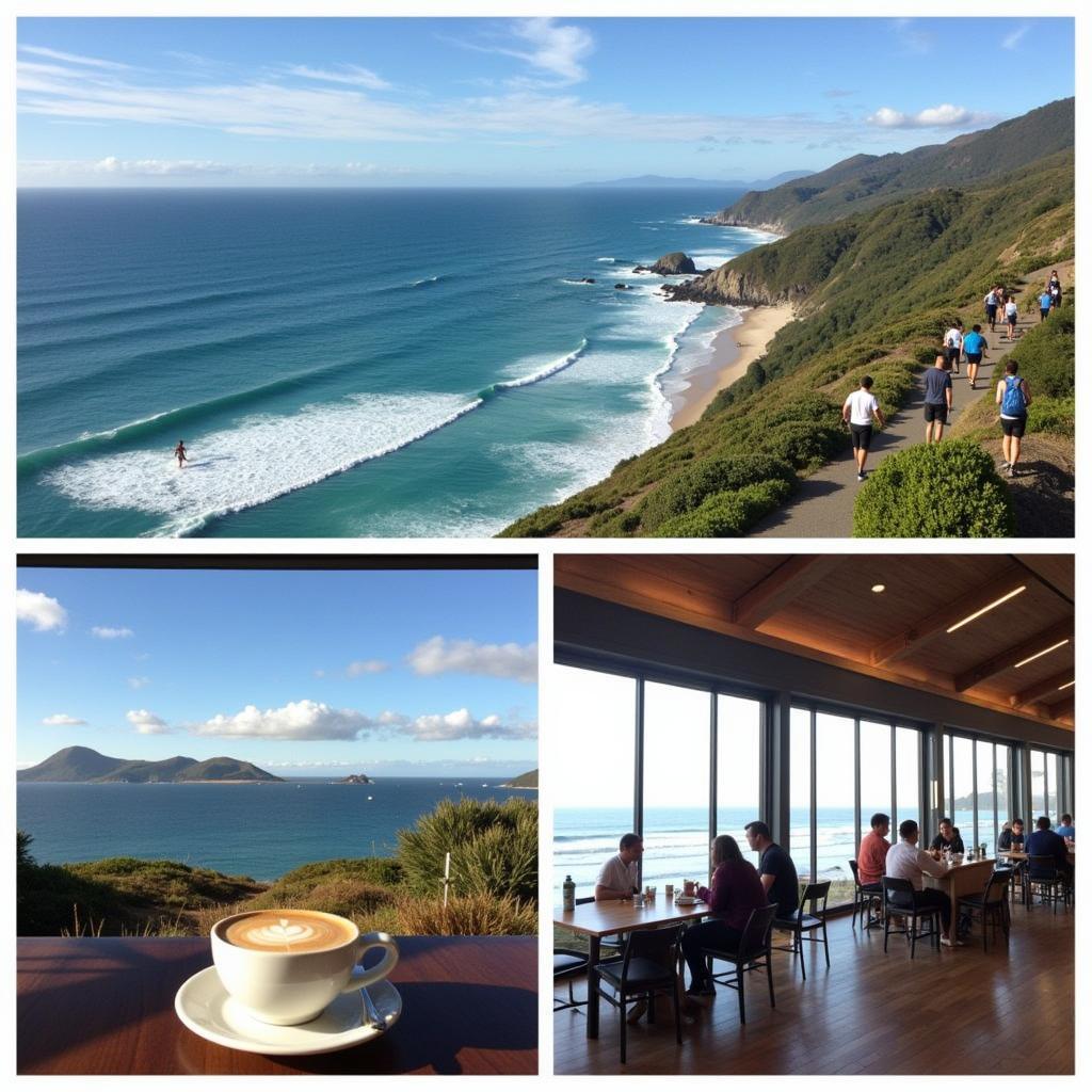 Mount Maunganui activities: surfing, hiking, and cafes