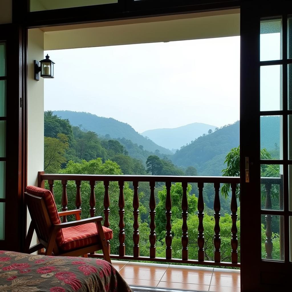 Stunning view from a Munnar homestay balcony