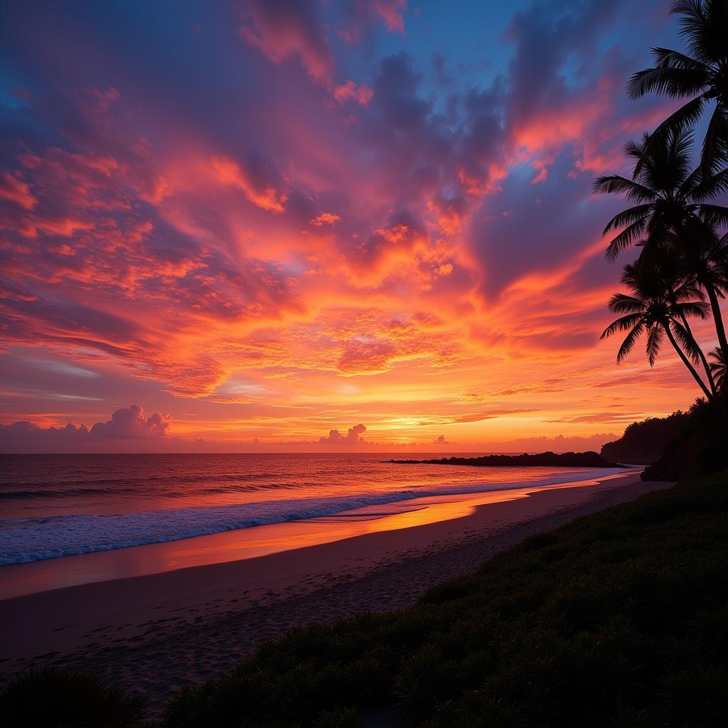 Sunset at Nadan Beach, Khanom