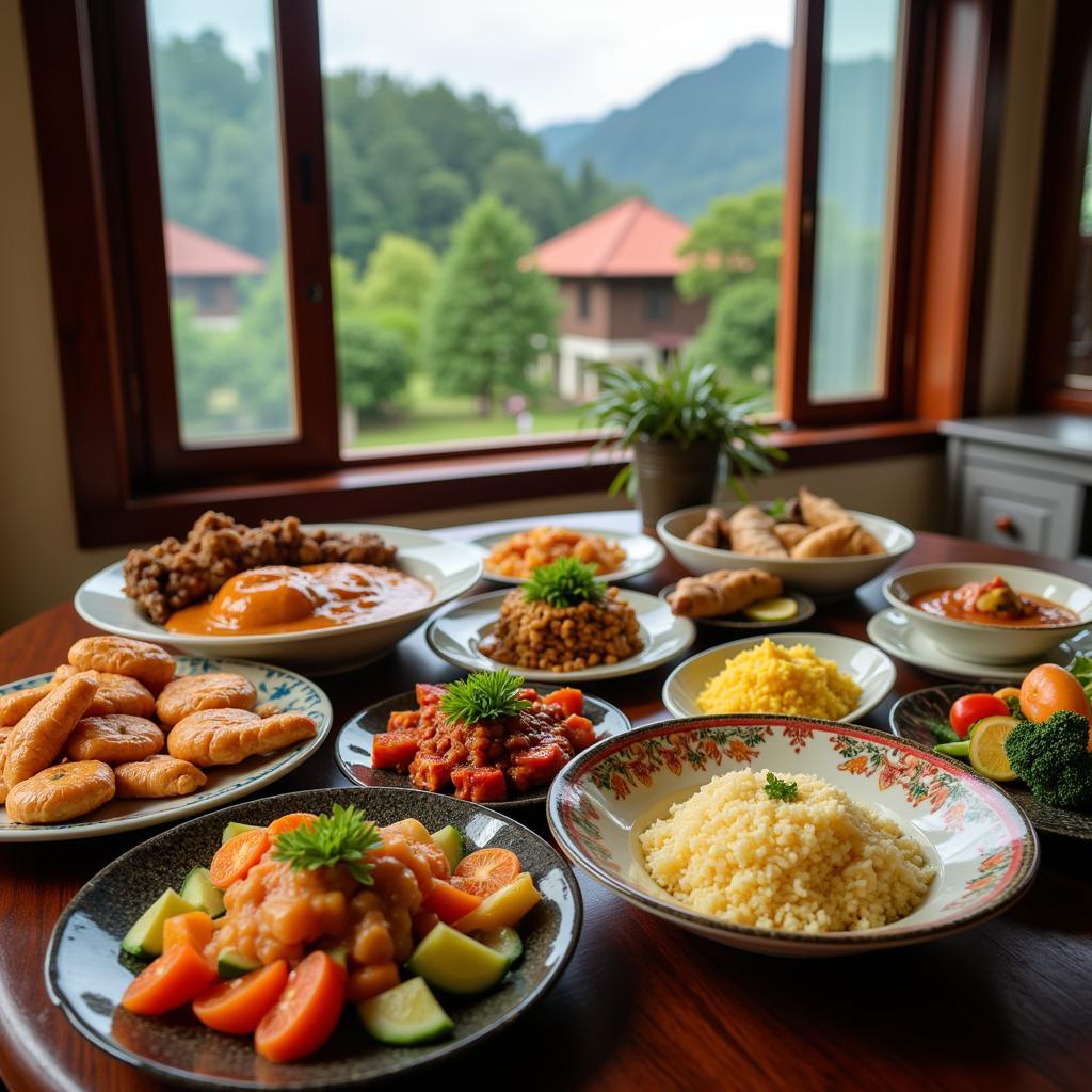 Enjoying local cuisine near a Perak homestay