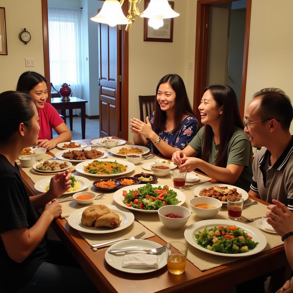 Enjoying a Local Meal with a Host Family in Puchong