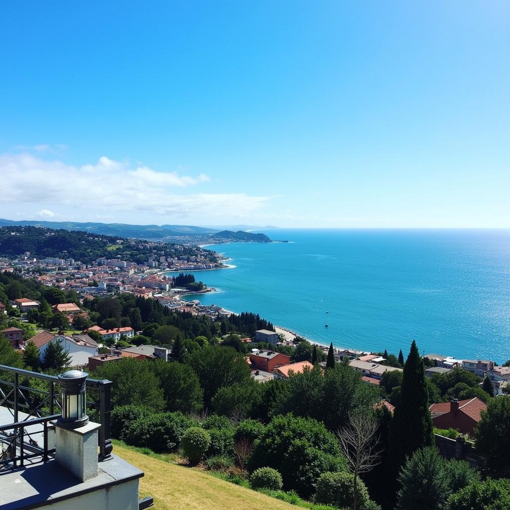 View of the coastline from a San Sebastian homestay