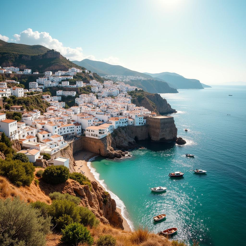 Scenic View of a Spanish Coastal Town