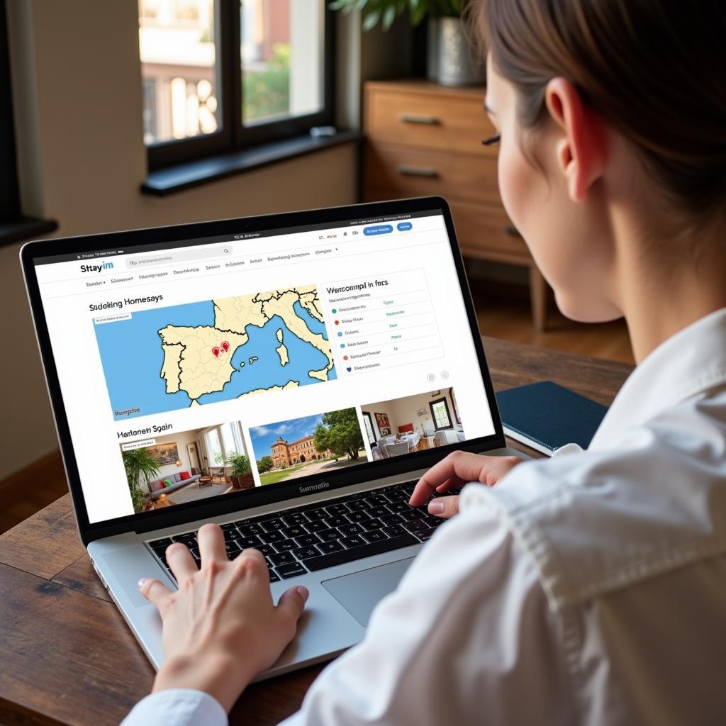 Searching for homestays online in Spain