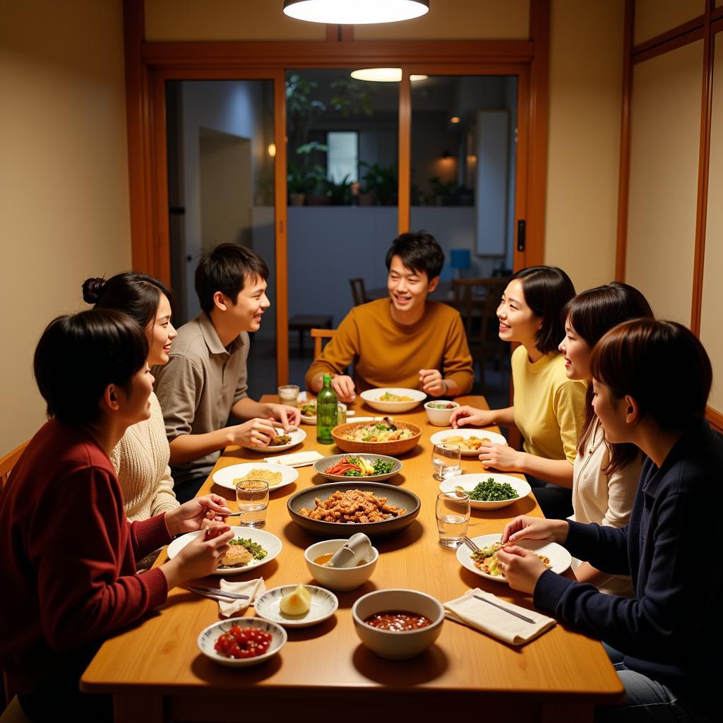 Family Dinner in a Setagaya Homestay