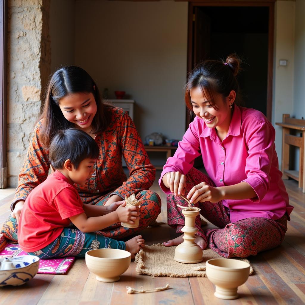 Family Activity at Siem Reap Homestay