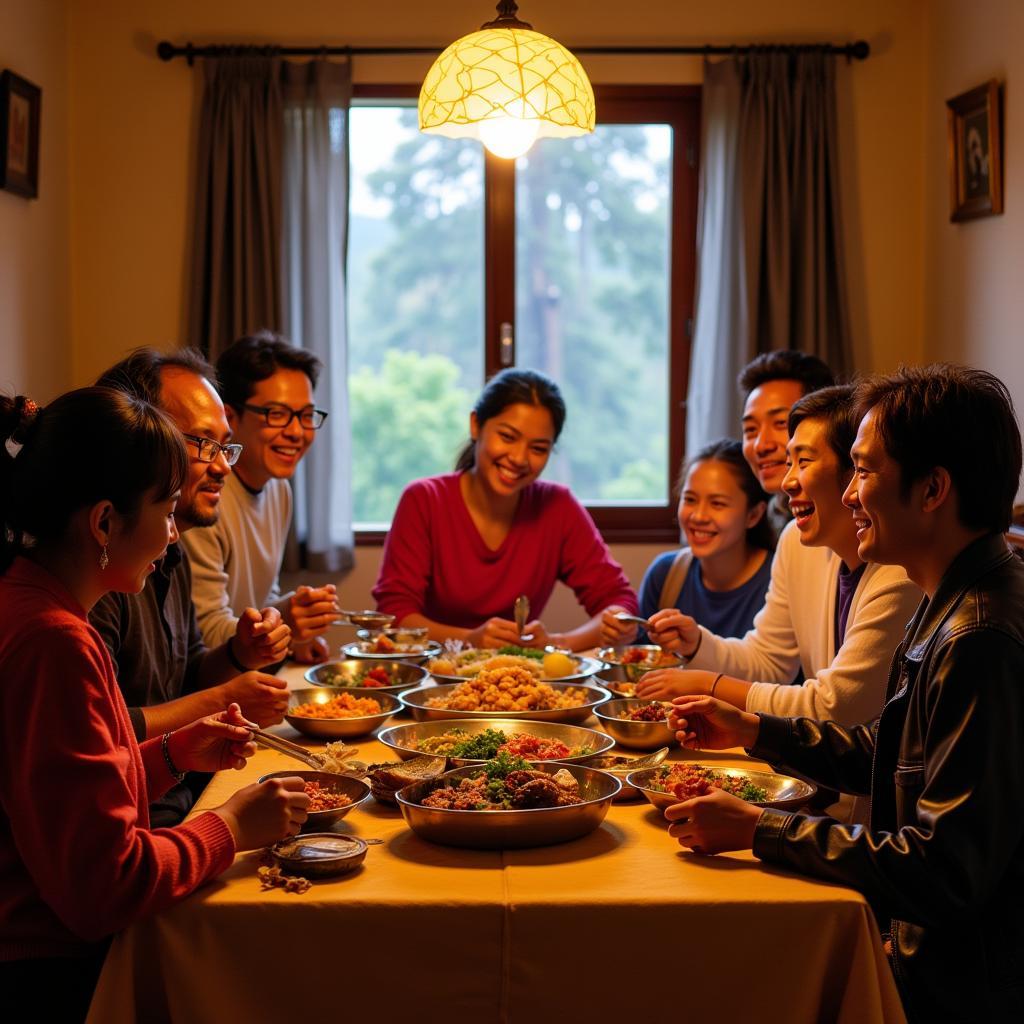 Sikkim Homestay Family Dinner