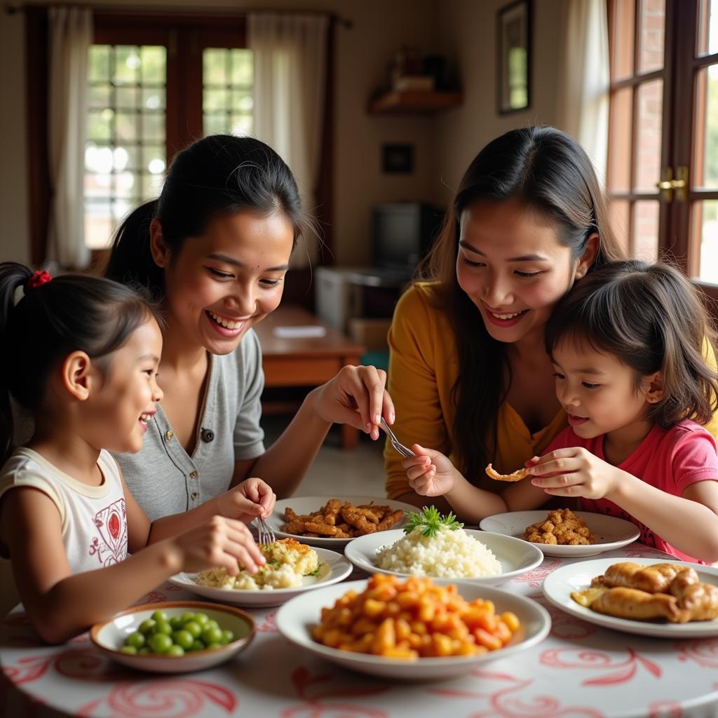 Family enjoying their stay at a Sindhudurg Homestay