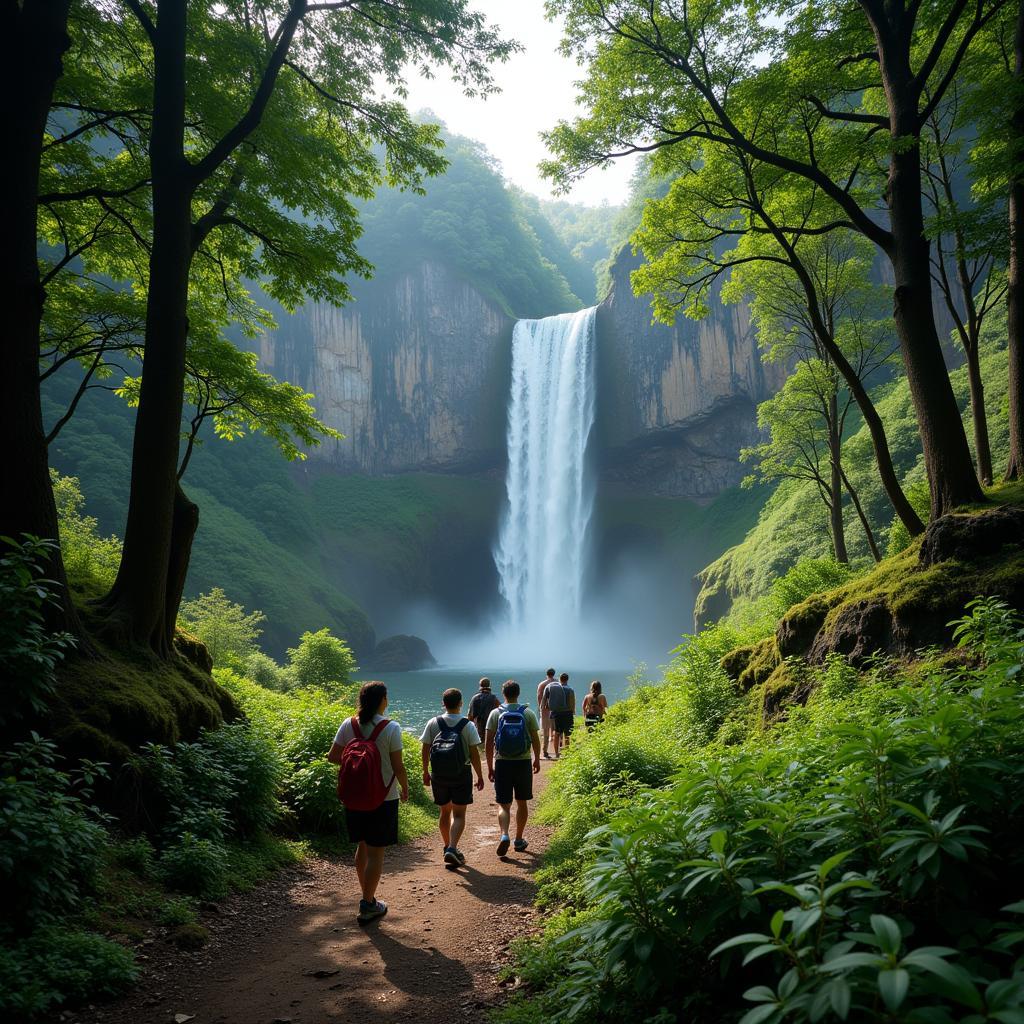 Trekking to a majestic waterfall near Sirsi Karnataka