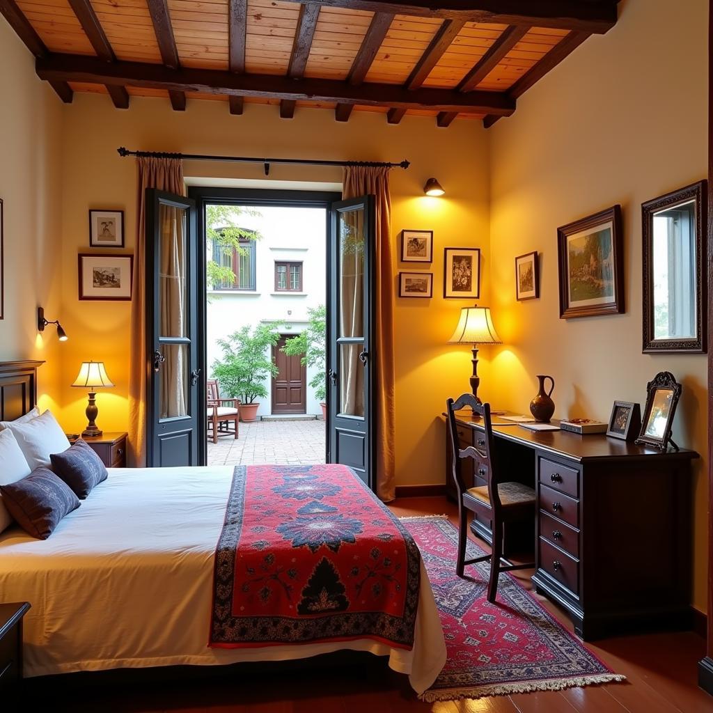 Comfortable Bedroom in a Spanish City Homestay