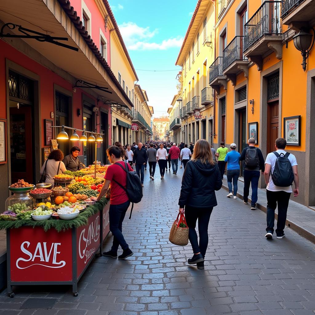 Exploring a Spanish city while staying in a homestay