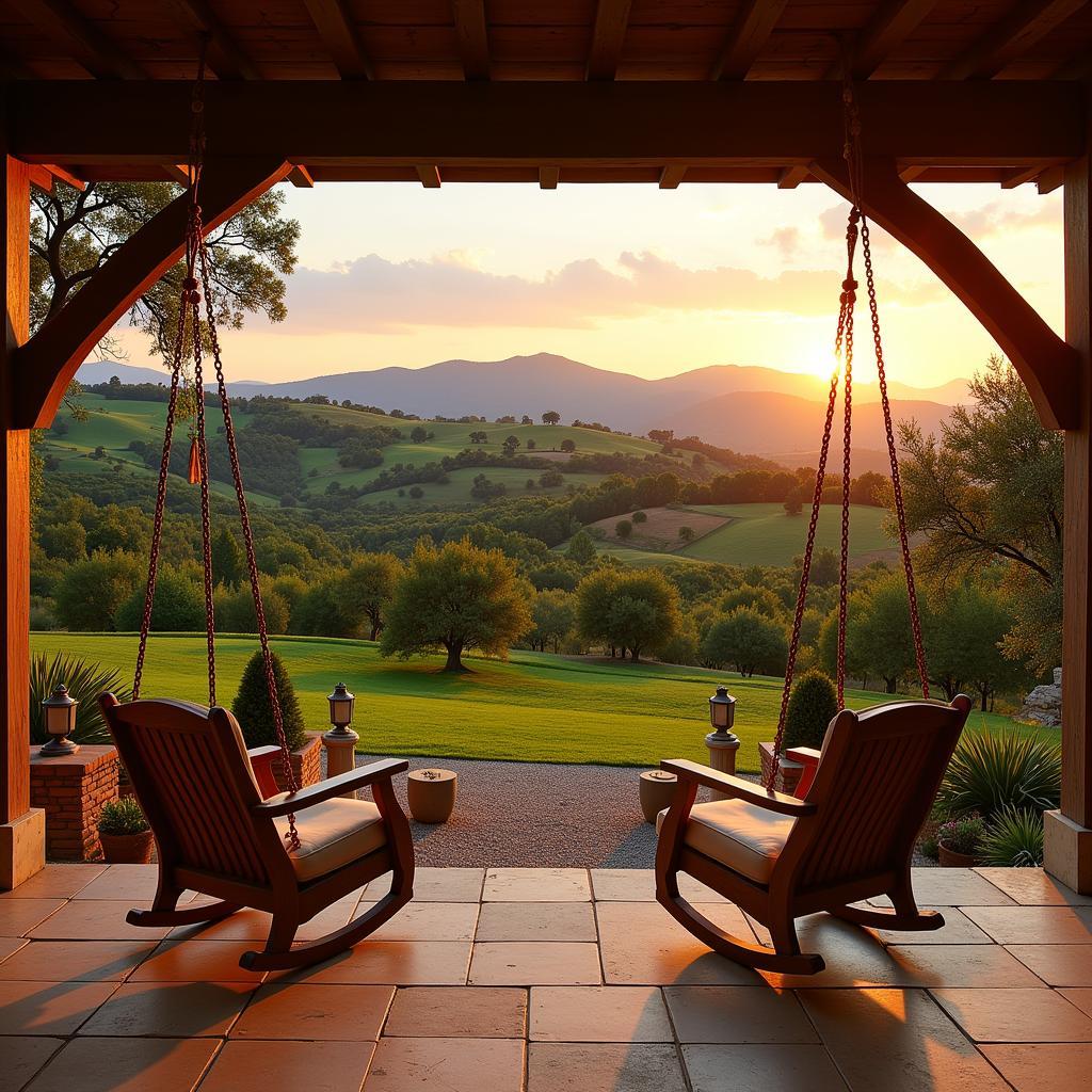 A picturesque view of a Spanish countryside homestay