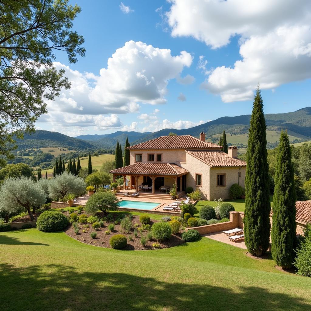 A beautiful villa nestled in the Spanish countryside, ideal for a homestay experience