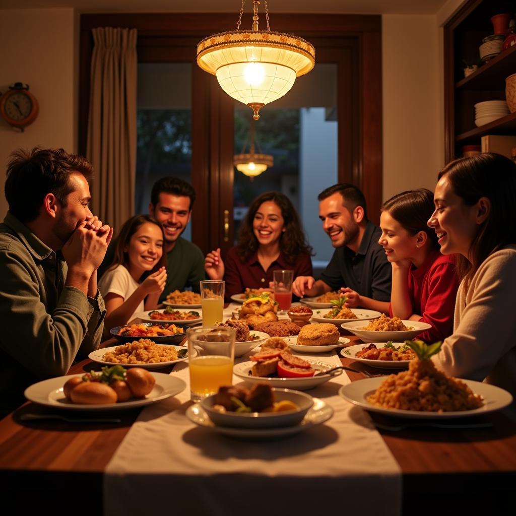 Sharing a Meal with a Spanish Family