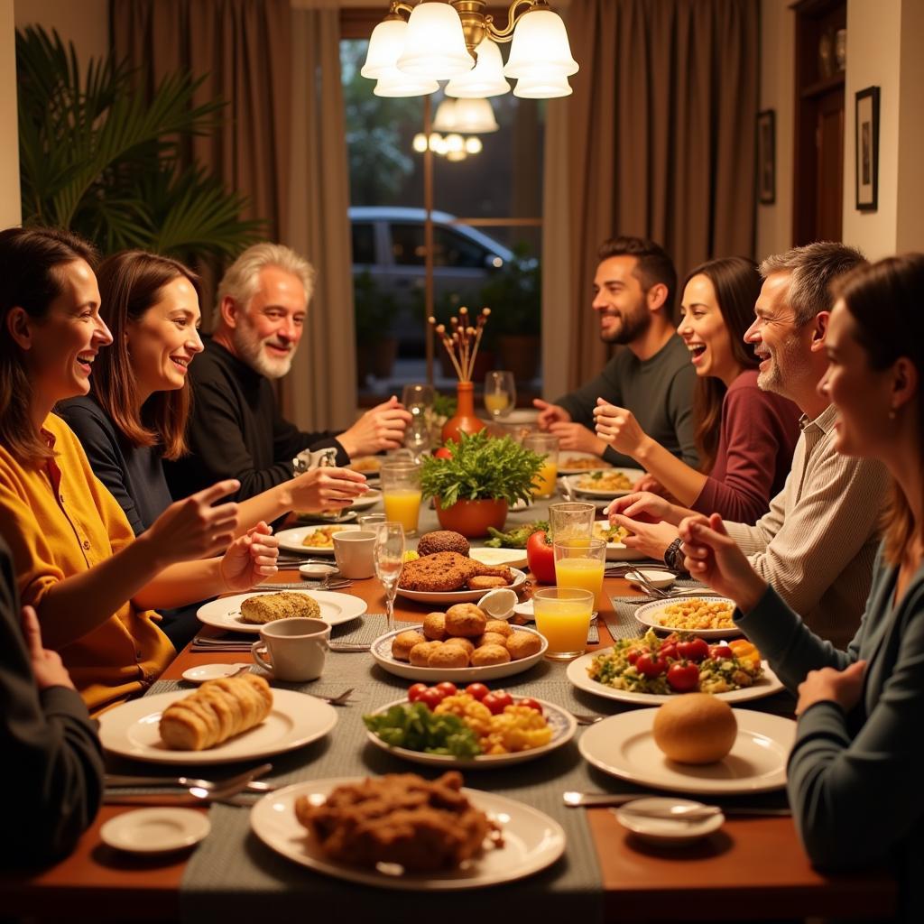 Spanish Family Dinner at a BNB Homestay