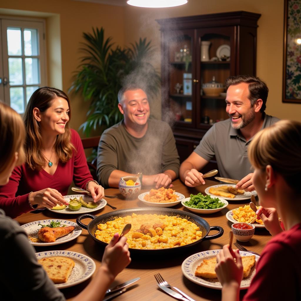 Spanish Family Dinner at a Homestay