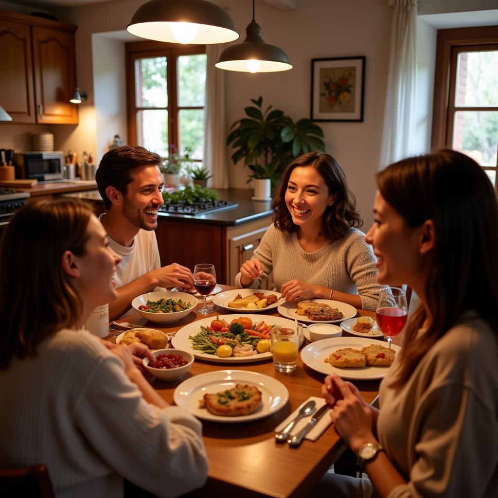 Spanish Family Dinner in a Homestay