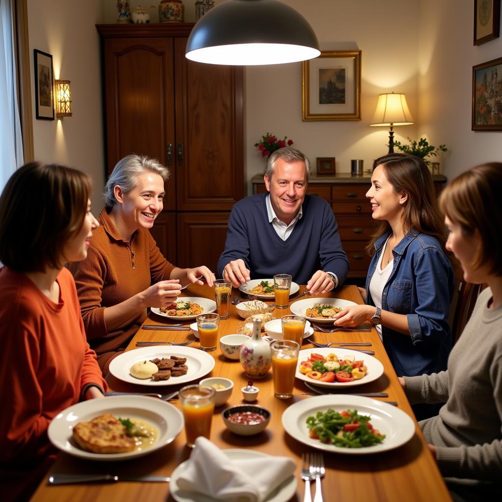 Spanish Family Dinner during Homestay